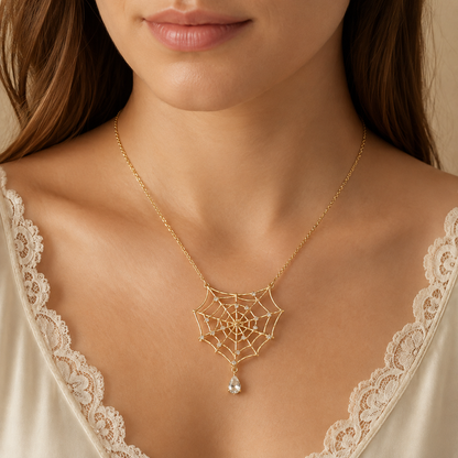 Spiderweb Dew Necklace